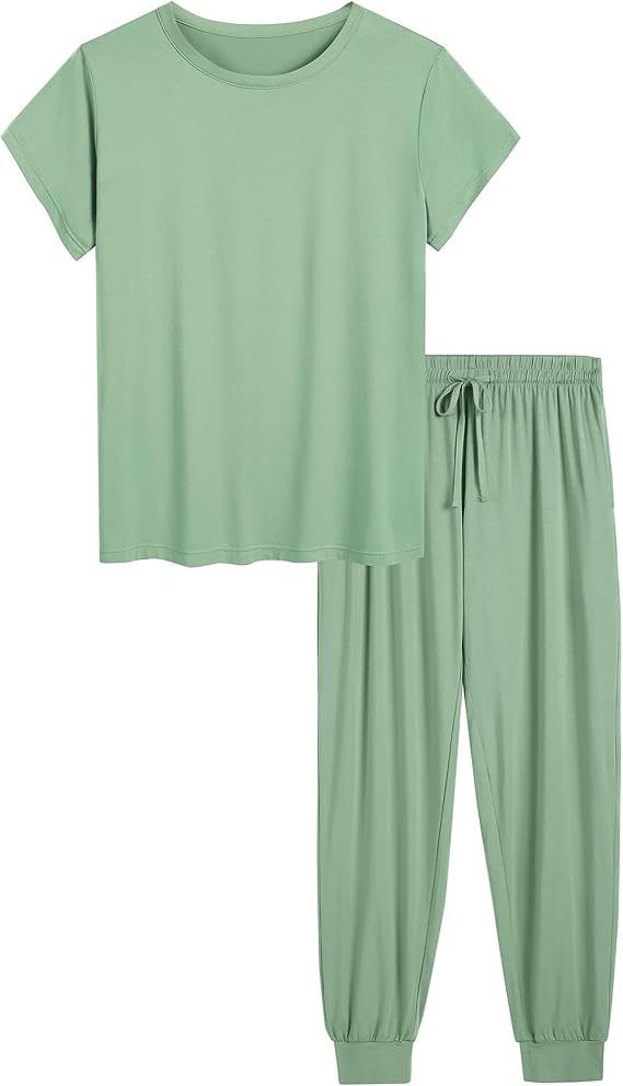 Bamboo Jersey Short Sleeve Jogger Set